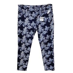 GAP 1969 Always Skinny Floral Print Blue Jeans Womens Size 12 NWT